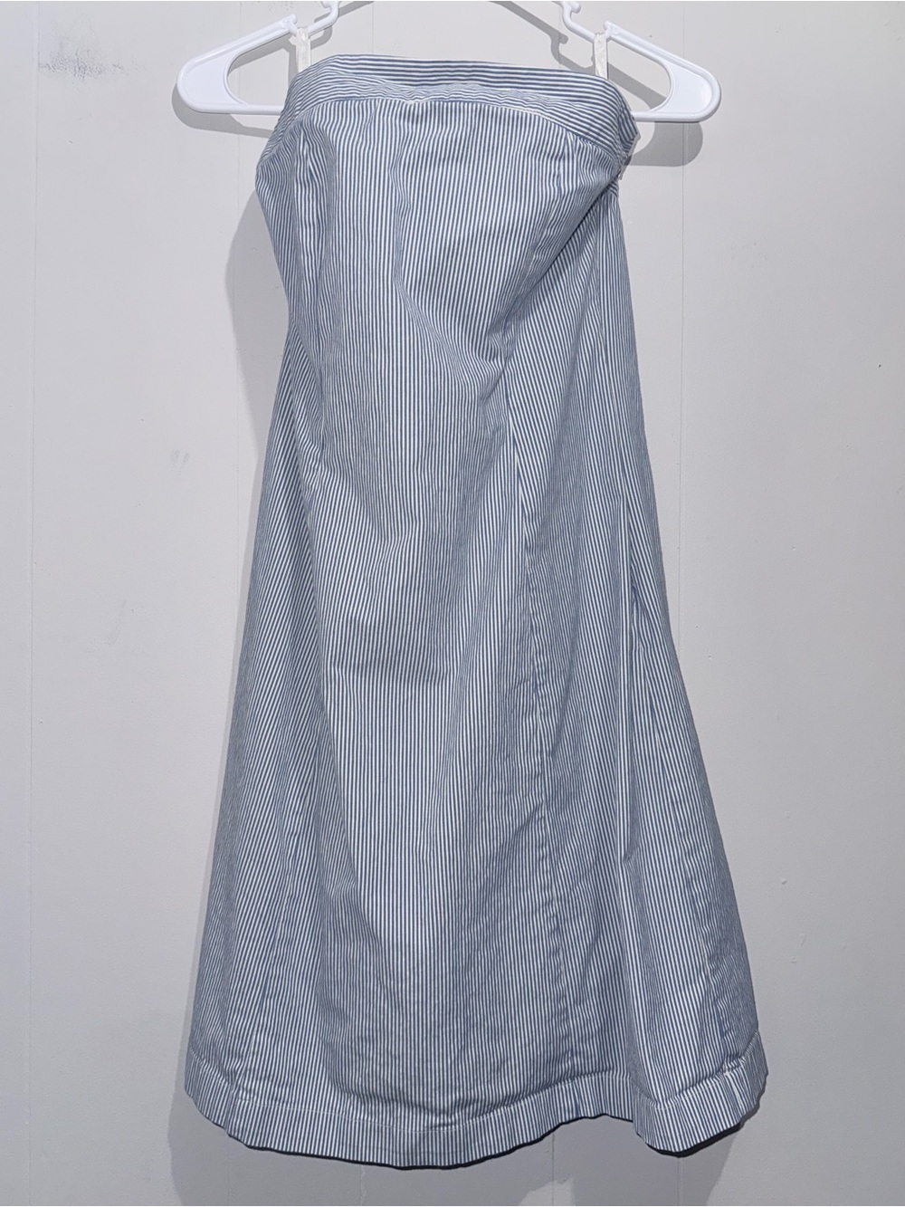 Vintage Old Navy Blue White Striped Seersucker Strapless Tube Dress Size 2